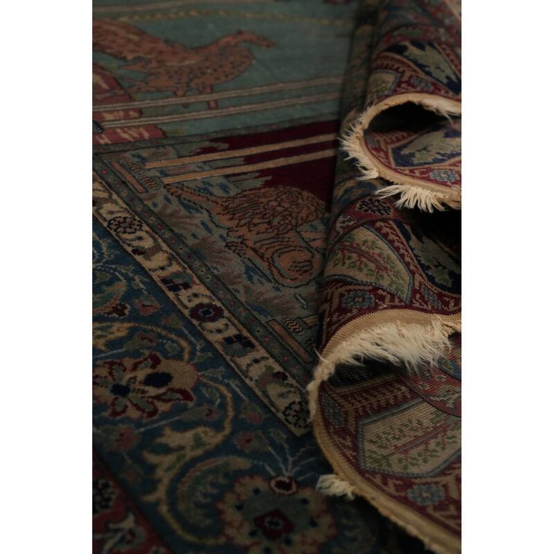 Hand Knotted Oriental 100% Wool Carpet Transitional Geometric Multi-Colored Anatolian Runner Rug - 9' 6'' X 3' 4''