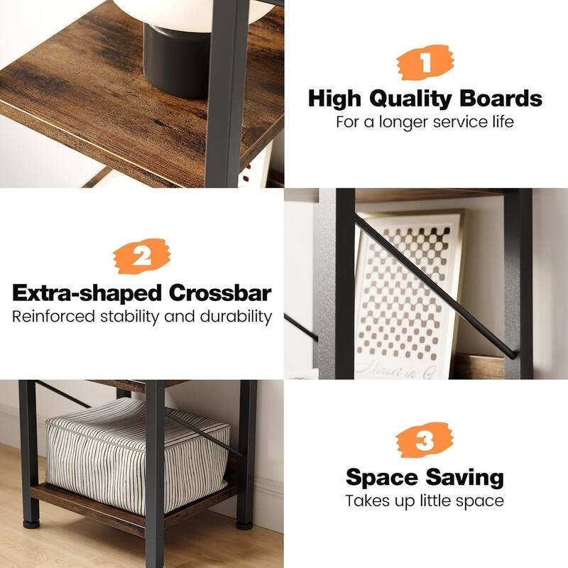 6 Tier Corner Storage Rack Narrow Bookshelf for Home Office