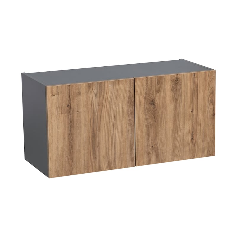 36" x 18" Wall Cabinet-Double Door-Grey - 36 x 18 x 12 - Brown