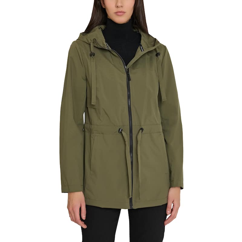 French Connection Stretch Rain Anorak - M - Avocado Green