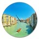preview thumbnail 2 of 8, Designart 'Green Grand Canal Venice' Oversized Coastal Wall CLock