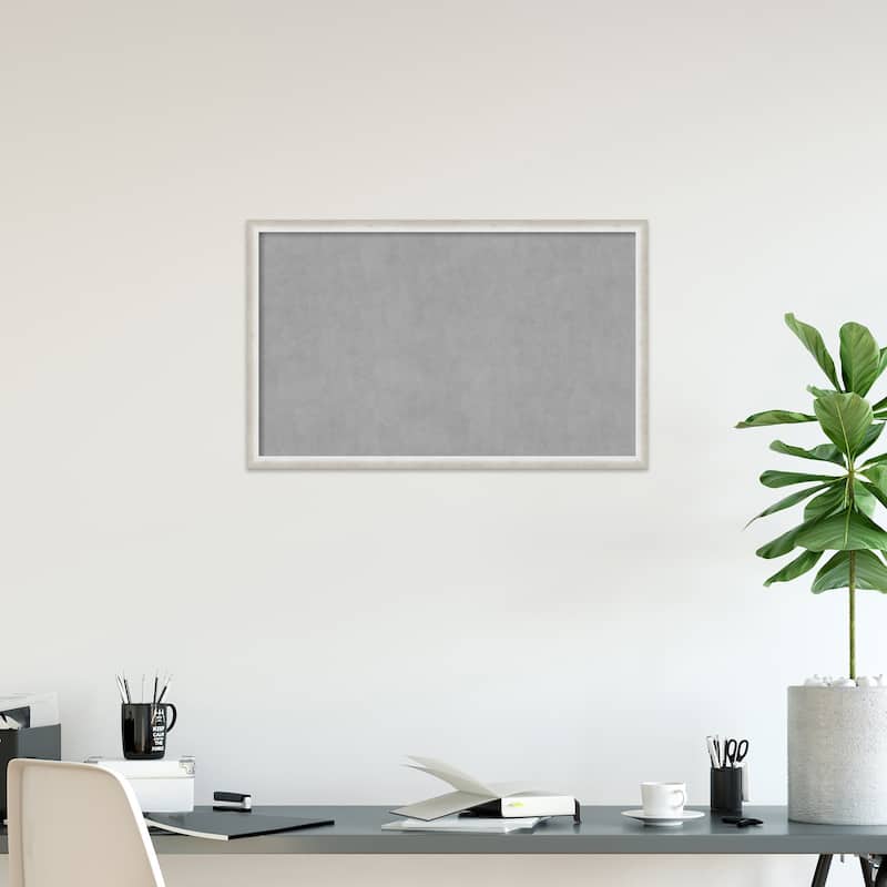Amanti Art Two Tone Silver Framed Magnetic Board