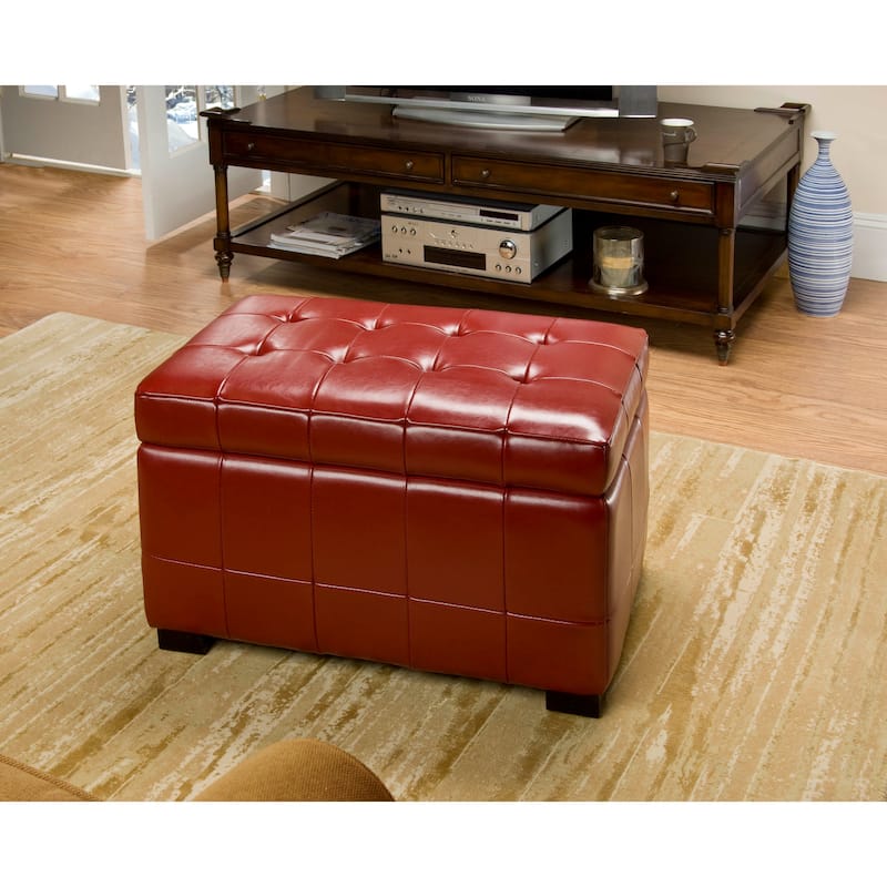 SAFAVIEH Lissa Red Manhattan Storage Bench - 30" x 18" x 17" - 30Wx18Dx17H