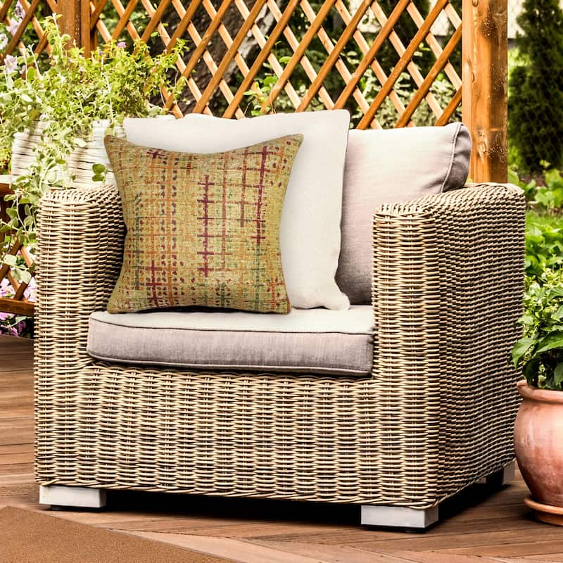 Liora Manne Marina Sienna Indoor/Outdoor Pillow - 18" x 18" - Gold - Polyester