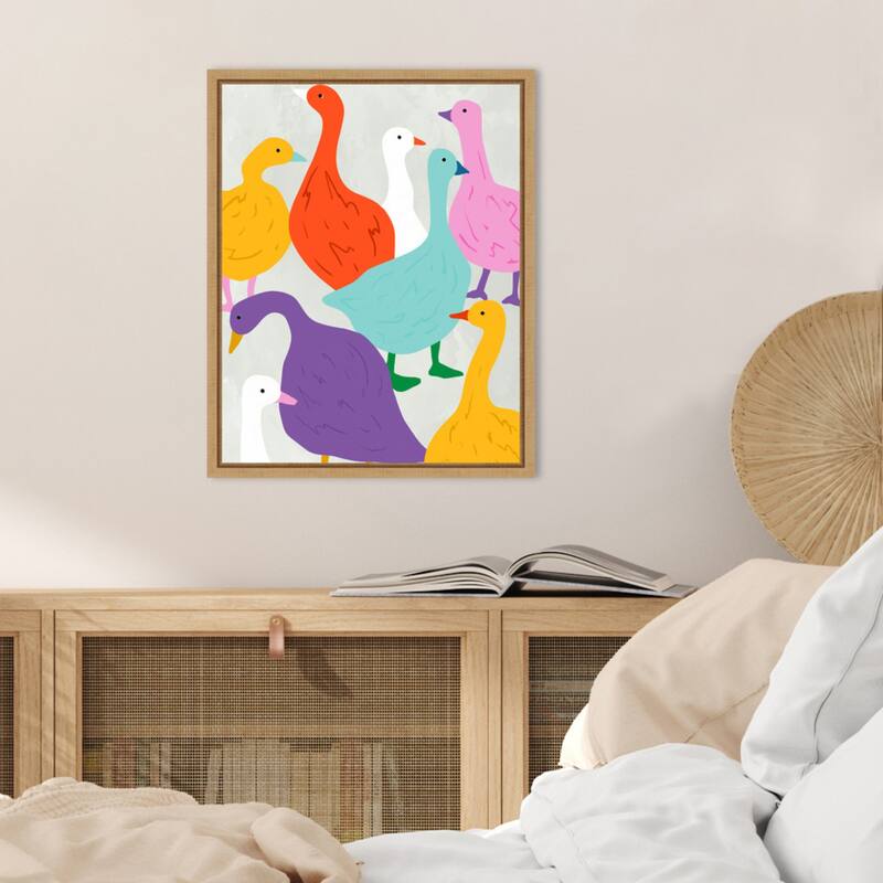 Duck Around a Find Out by Uma Gokhale Framed Canvas Wall Art