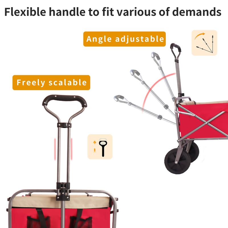 Collapsible Beach Trolley Cart Camping Folding Wagon