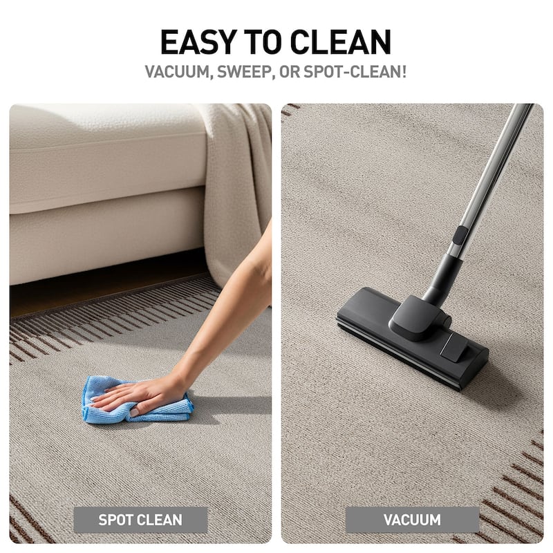 World Rug Gallery Modern Abstract Bordered Area Rug for Living Room, Bedroom, or Entryway - Low Pile Indoor Rug