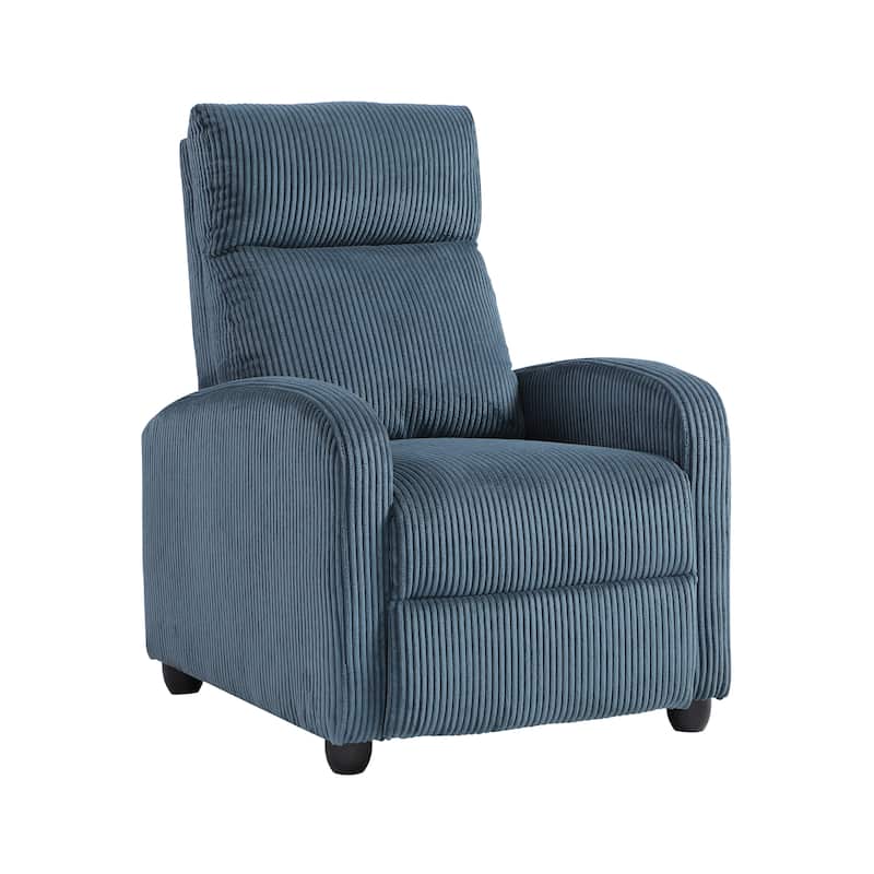Covelo Corduroy Push Back Reclining Chair - Midnight Blue