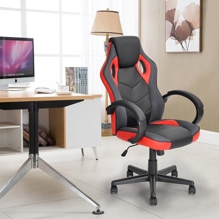 Homy Casa Adjustable Faux Leather Swivel Gaming Office Chair - Bed Bath ...