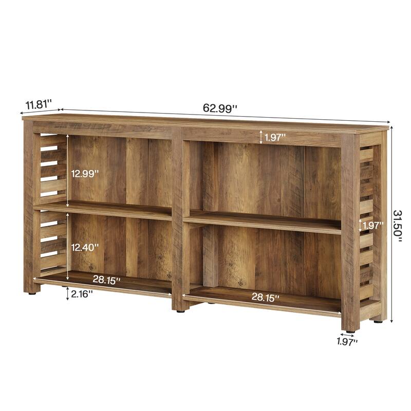 63-inch Farmhouse Console Sofa Table with Storage for Living Room