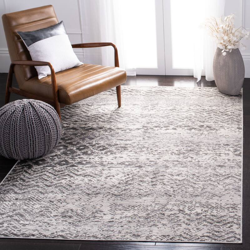 SAFAVIEH Atlas Dava Modern Abstract Viscose Rug - 7'10" x 10' - Charcoal/Grey