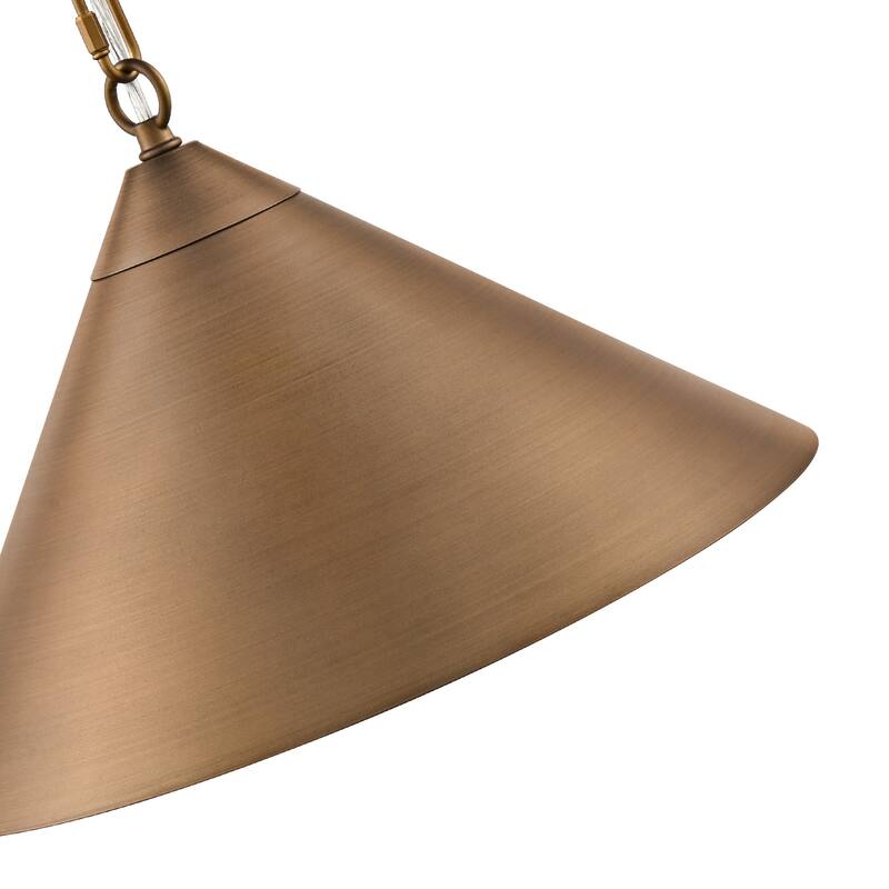 1-Light Gold Cone Pendant Light 15.8inch Metal Hanging Lighting