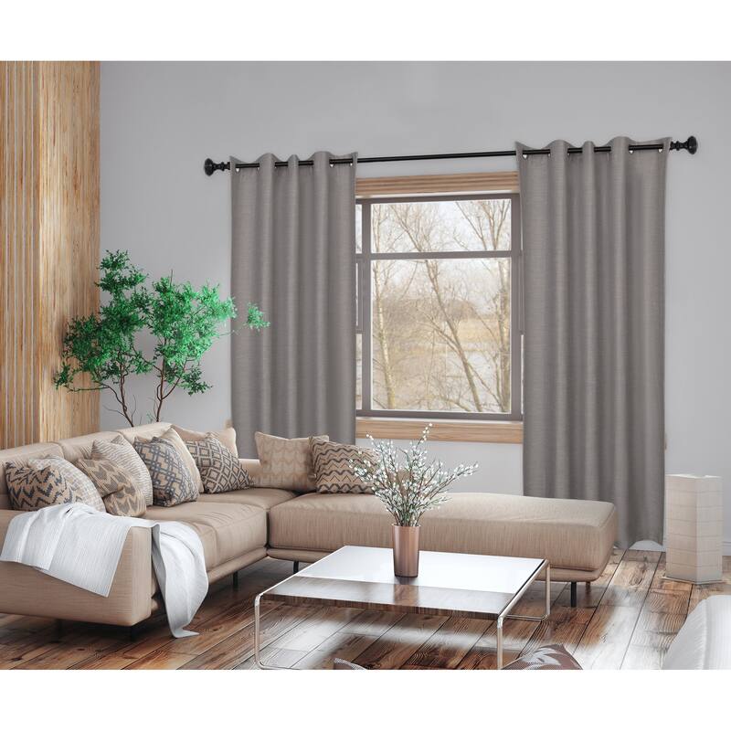 Lumi 1" Single Curtain Rod Brushed Nickel /Oil Rubbed Bronze- Knob