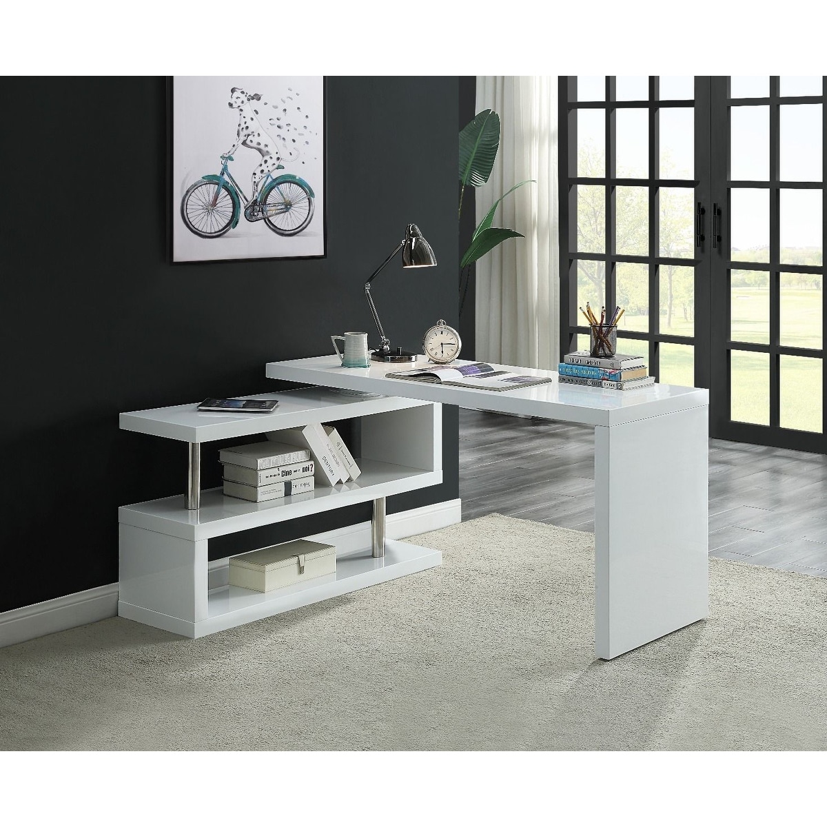 Demetra l store shaped desk