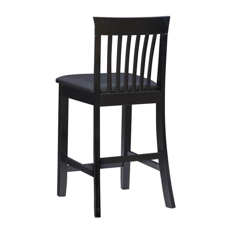 Linon Floresti Black Slat-back Counter Stool