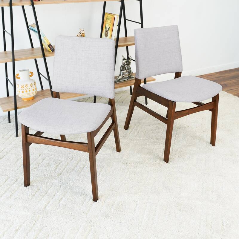 GDFStudio - Gusto Modern Fabric Dining Chair with Solid Wood Frame & Mid-Century Silhouette, Set of 2 - 31"