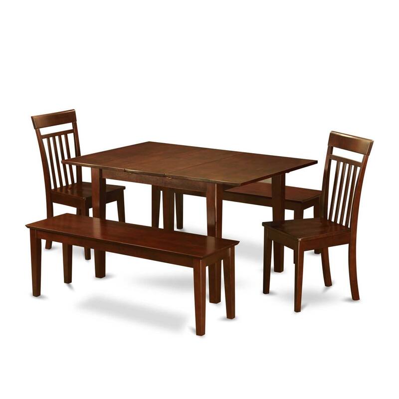 Dinette Set 7 Pc - Small Space Dining Table & 6 Chairs - Wood Dining Room Set