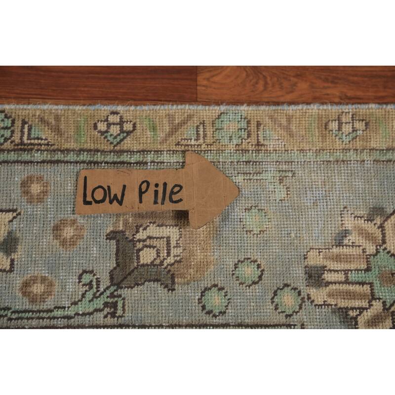 Light Blue Tabriz Persian Area Rug Hand-Knotted Oriental Wool Carpet - 7'10"x 11'1"