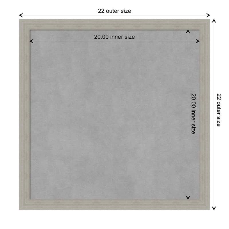 Amanti Art Woodgrain Stripe Grey Framed Magnetic Board - Board Size 20x20