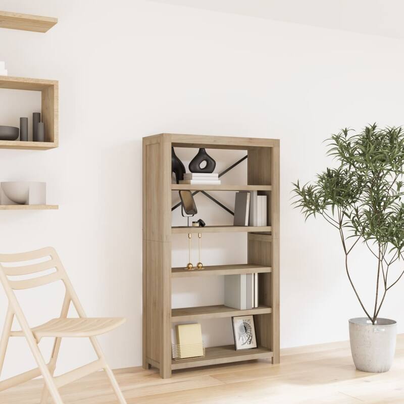 vidaXL 3/4/5/6/7-Tier Bookcase Solid Wood Acacia - 31.5" x 11.8" x 55.1"