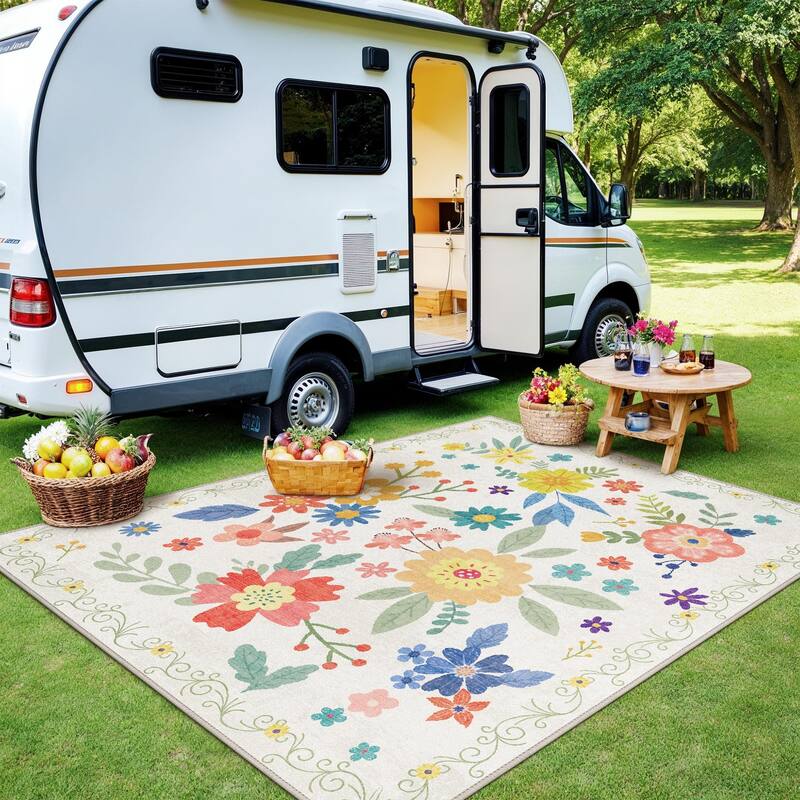 Mcow Quick-Dry Low-Pile Non-Slip Washable Indoor Outdoor Area Rug