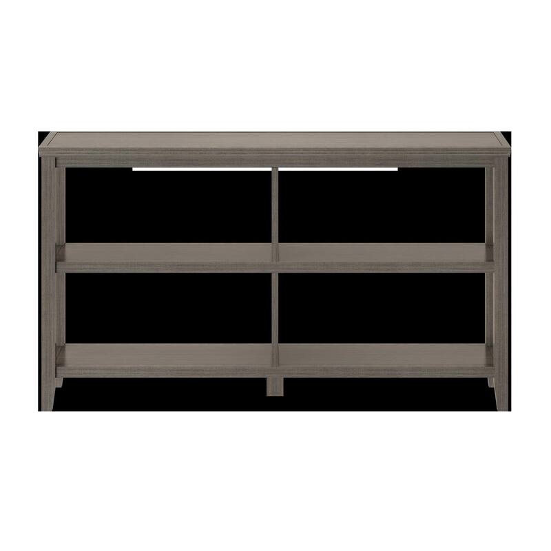 Solid Wood Vertical Double Bookcase with Shelves and Walnut Finish - 13.75” D x 54” W x 30.25” H