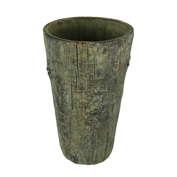 Lifelike Ceramic Hollow Wood Log Decorative Vase - 11 X 6.75 X 6.75 inches
