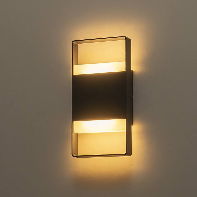 Modern Dimmable LED Outdoor Wall Sconce Rectangular Exterior Light