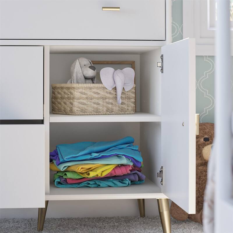 Little Seeds Valentina Asymmetrical 3 Drawer / 1 Door Convertible Dresser