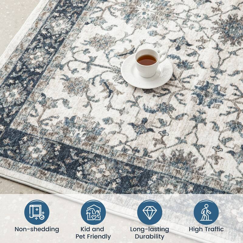 Glitzhome Vintage Persian Floral Medallion Area Rugs Collection