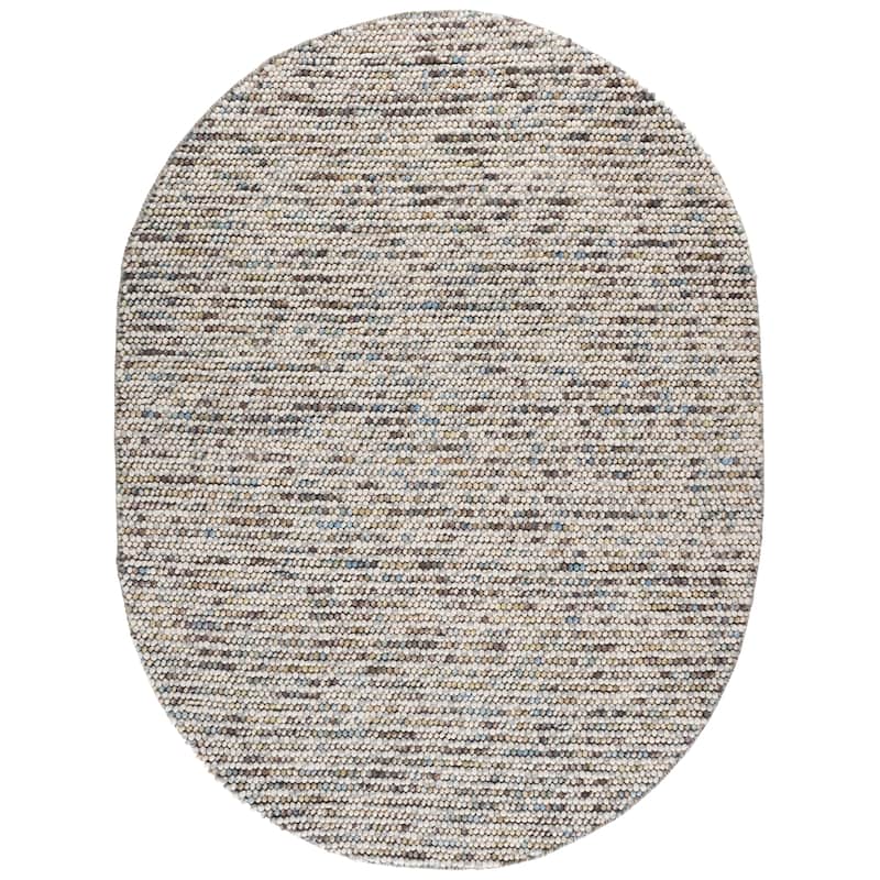 SAFAVIEH Handmade Natura Gonnie Wool Rug - 6' x 8' Oval - Ivory/Multi