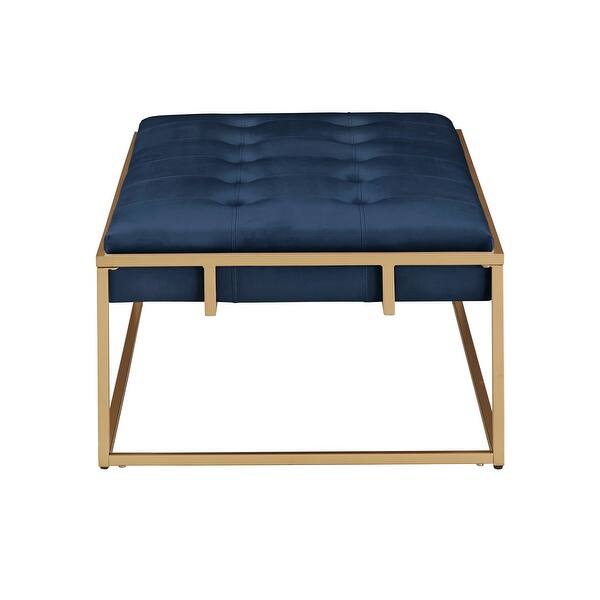 Perdita Gold Finish Velvet Rectangular Tufted Cocktail Ottoman By Inspire Q Bold Overstock 32030407