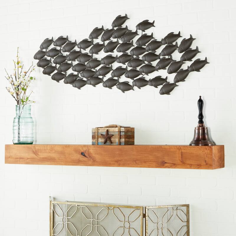 Dark Brown Metal Fish Home Wall Decor - Dark Brown