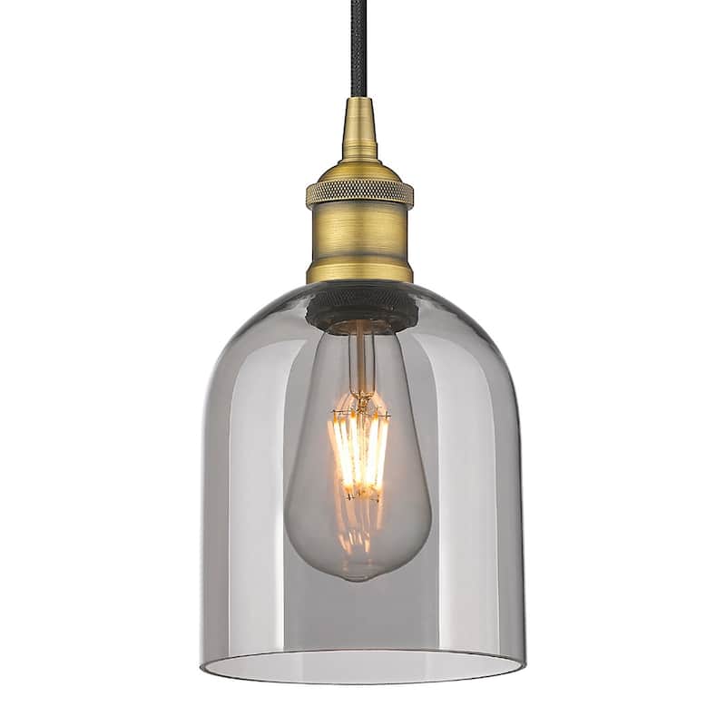 Innovations Lighting 616-1P 10 6 Bella Pendant Bella 6" Wide Cord-Hung - Brushed Brass / Light Smoke