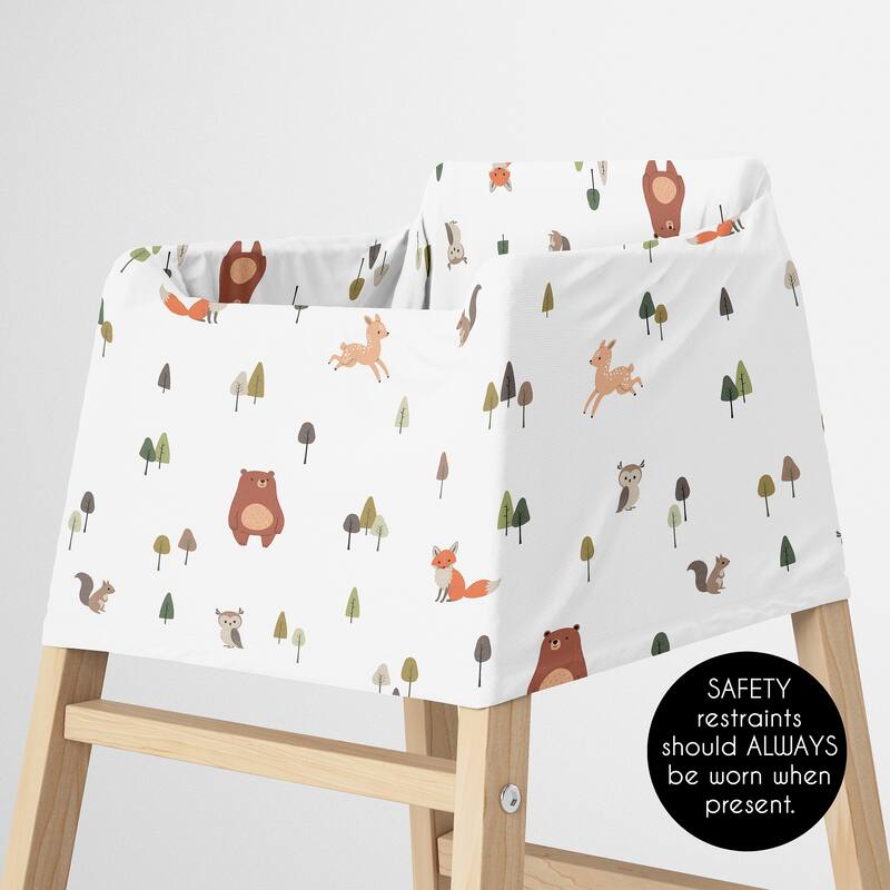 Sweet Jojo Designs Woodland Animals Boy, Girl, Unisex/Gender Neutral 5 in 1 Baby Car Seat and Nursing Cover - Sage Green, Forest