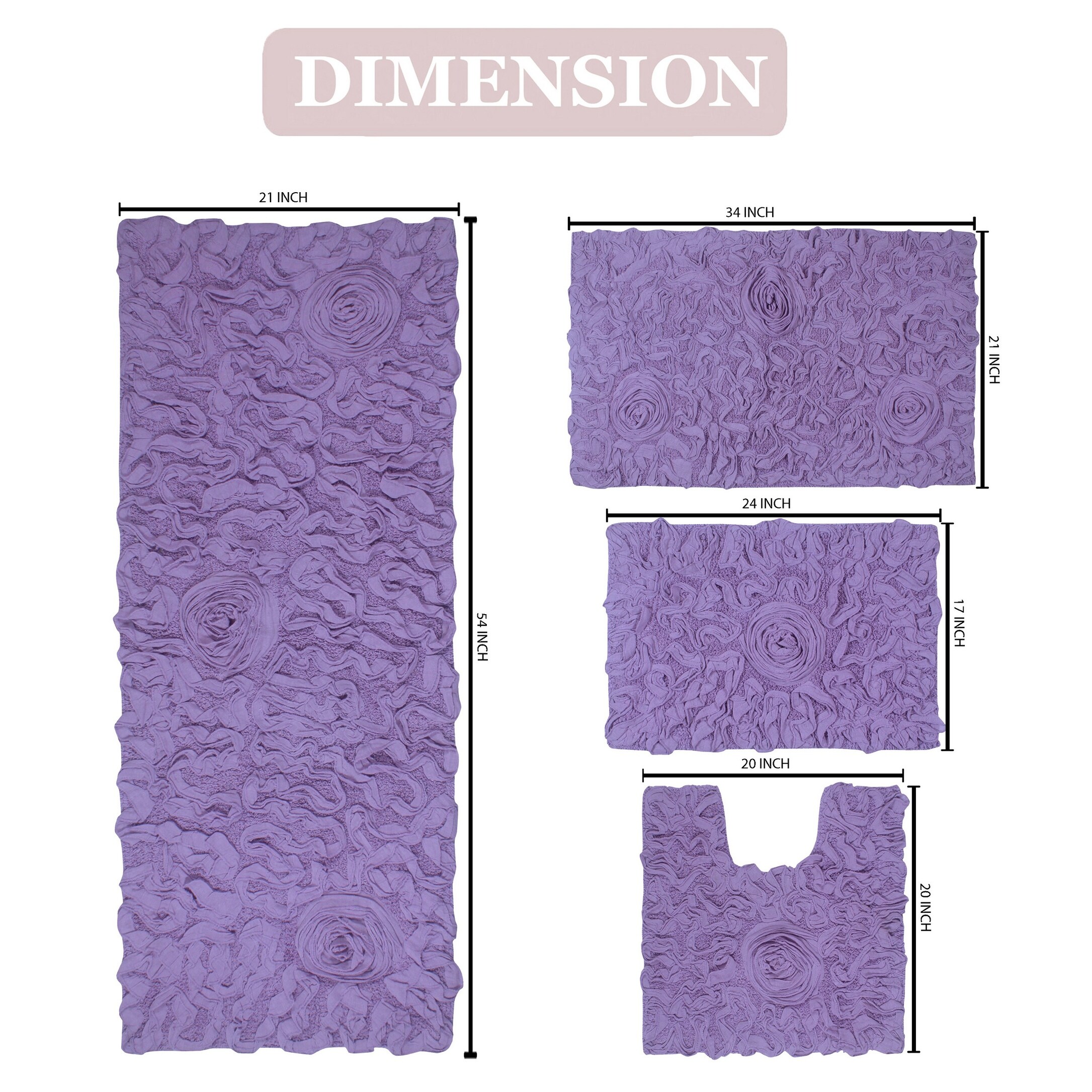 Bell Flower Cotton Non-Slip Bath Mat Soft Absorbent Bathroom Rug-image