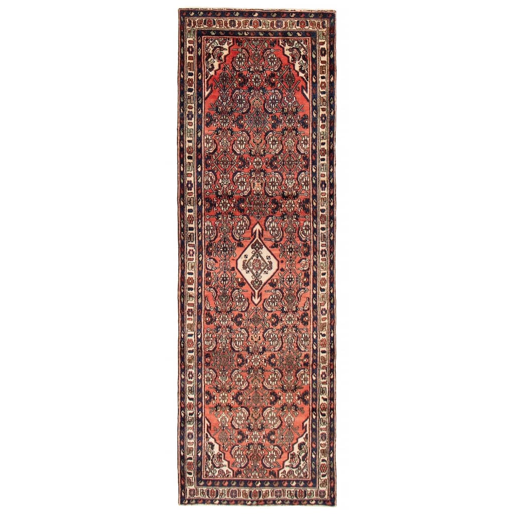 ECARPETGALLERY Hand-knotted Andelz Red Wool Rug - 3'6 x 10'8