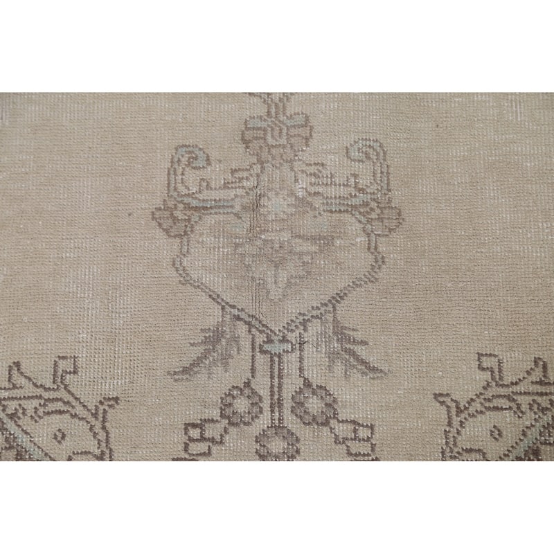 Hand Knotted Oriental 100% Wool Carpet Traditional Medallion Beige & Ivories Tabriz Area Rug - 9' 0'' X 6' 4''