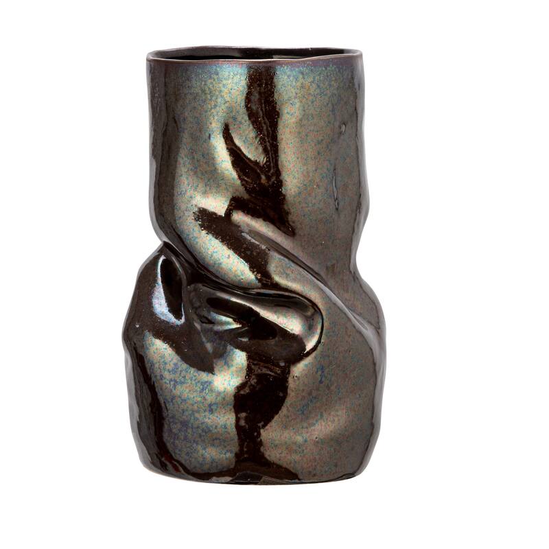 Stoneware Vase with Iridescent Finish