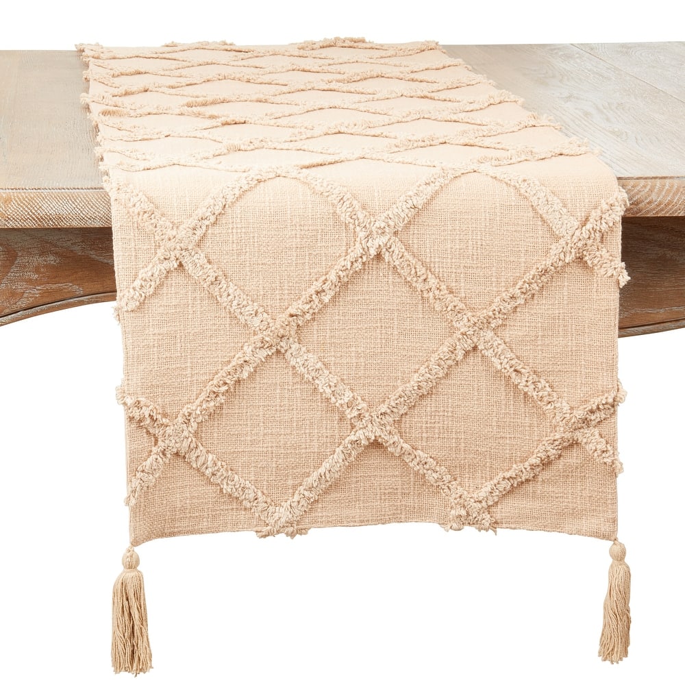 Diamond Tufted Design Table Runner