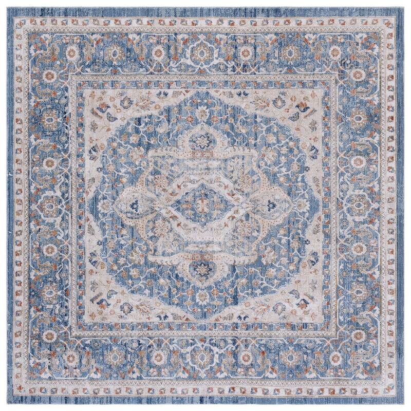 SAFAVIEH Elwood Jeka Modern Abstract Rug - 6'5" Square - Navy/Beige