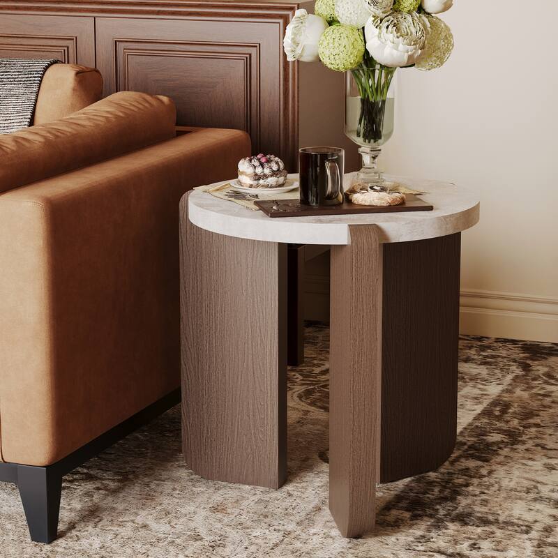 COSIEST Modern MDF Stone-Look Console Table,Coffee Table