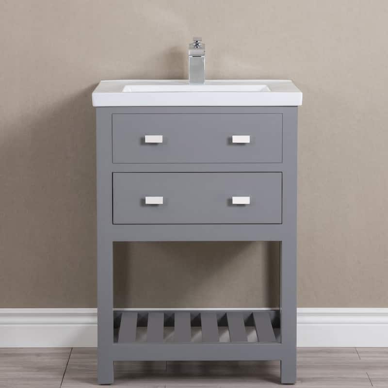 Viola 24-inch MDF 1-drawer Single Bowl Ceramic Top Vanity