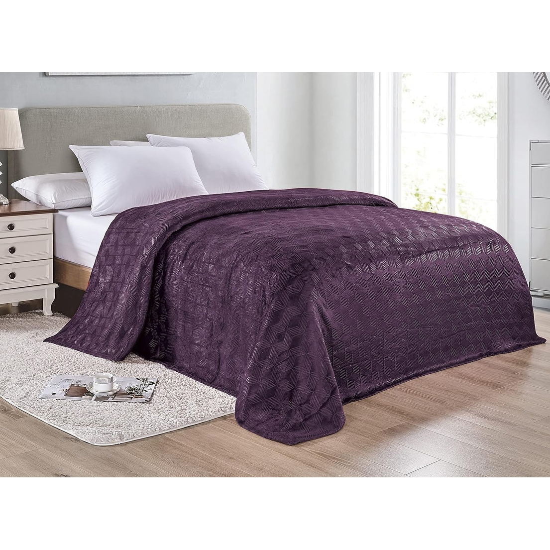 Decor More King Size Chevron Arrow Jacquard Microplush Blanket