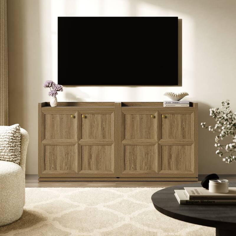 Multifunctional Minimalist Side Cabinet with 3D Design
