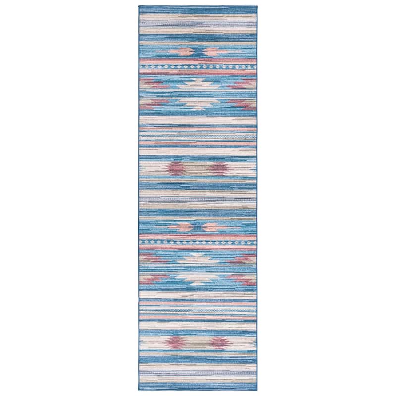 SAFAVIEH Arizona Loubna Vintage Rug - 2'6" x 8' Runner - Blue/Rust