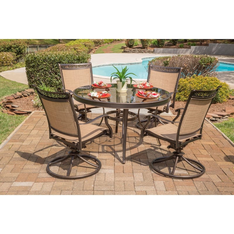 Hanover Fontana Aluminum 5-piece Dining Set