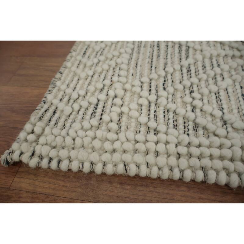 Hand Knotted Oriental 100% Wool Carpet Modern Geometric Beige & Ivories Modern Gotti Design Area Rug - 3' 7'' X 2' 2''