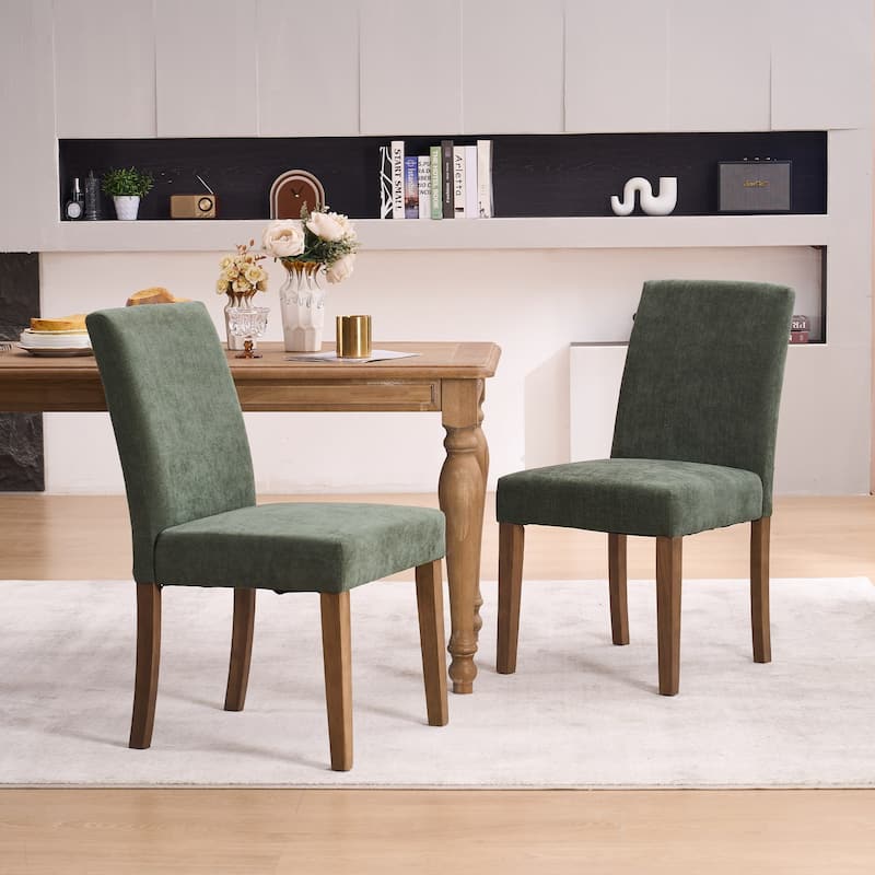Boucle Fabric Upholstered Dining Chairs (Set of 2)