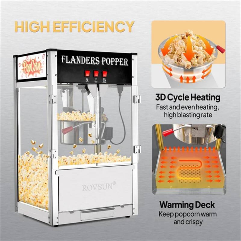 1400W 120V 12oz Kettle Popcorn Machine Maker Countertop